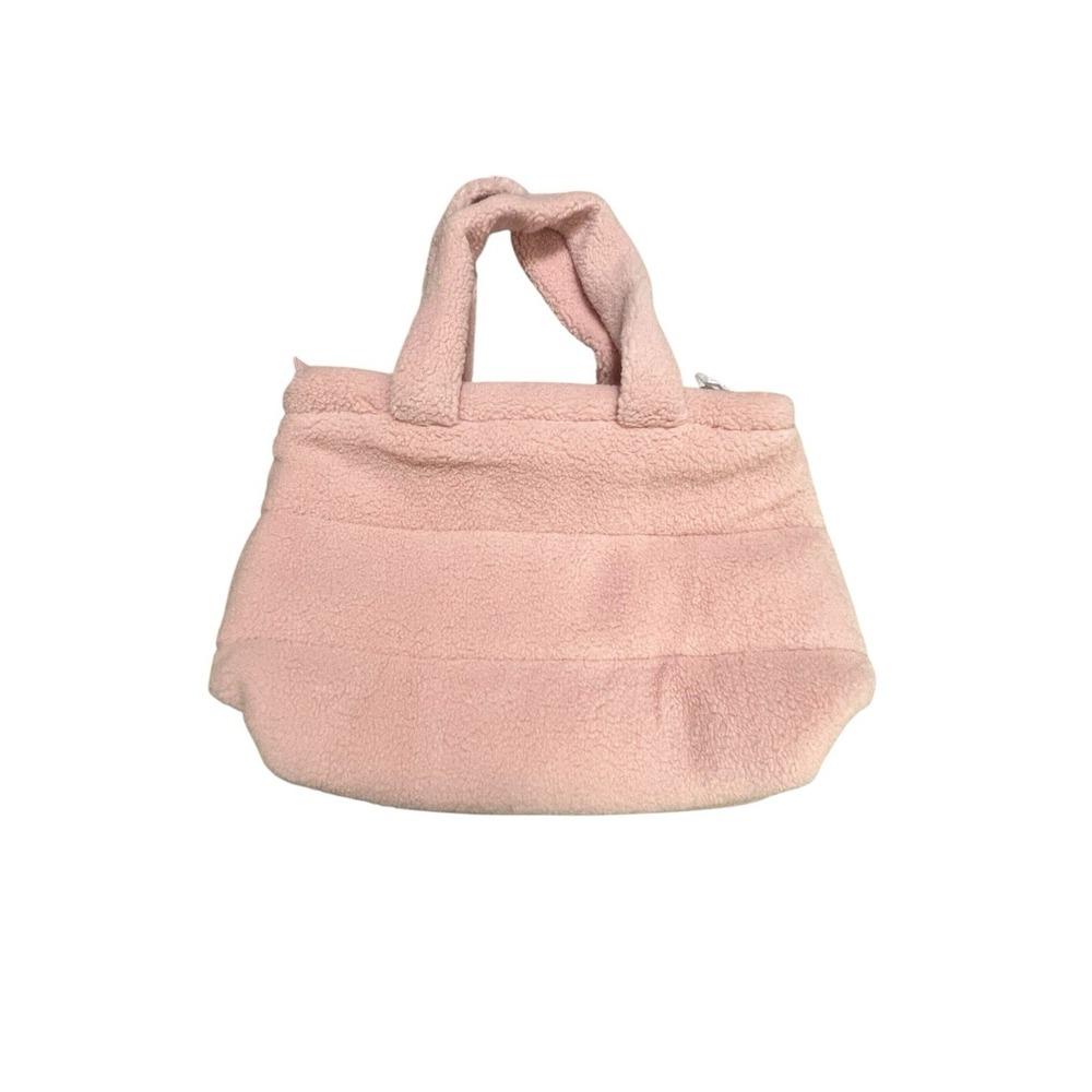 New VICTORIAS SECRET PINK BLUSH SHERPA FLEECE LOGO TOTE BAG with ZIPPER - Picture 2 of 11